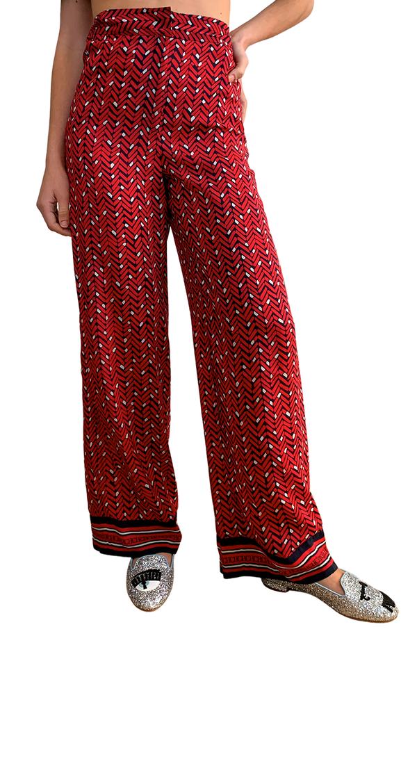 Pantalón Crepe Wide Leg Rojo