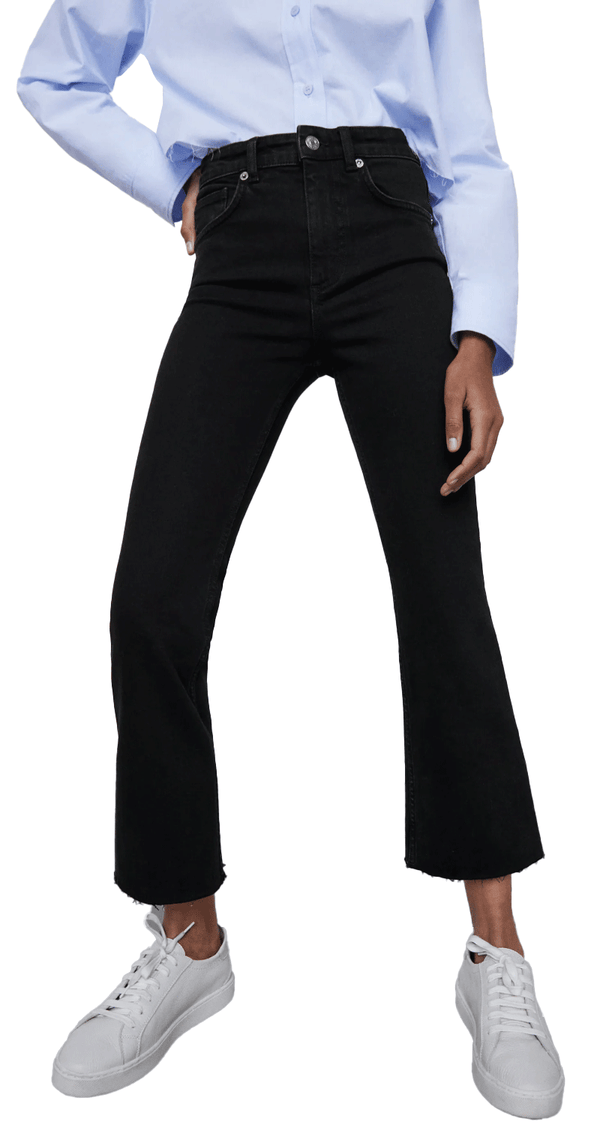 Croppped Flare Mid-Rise Jeans