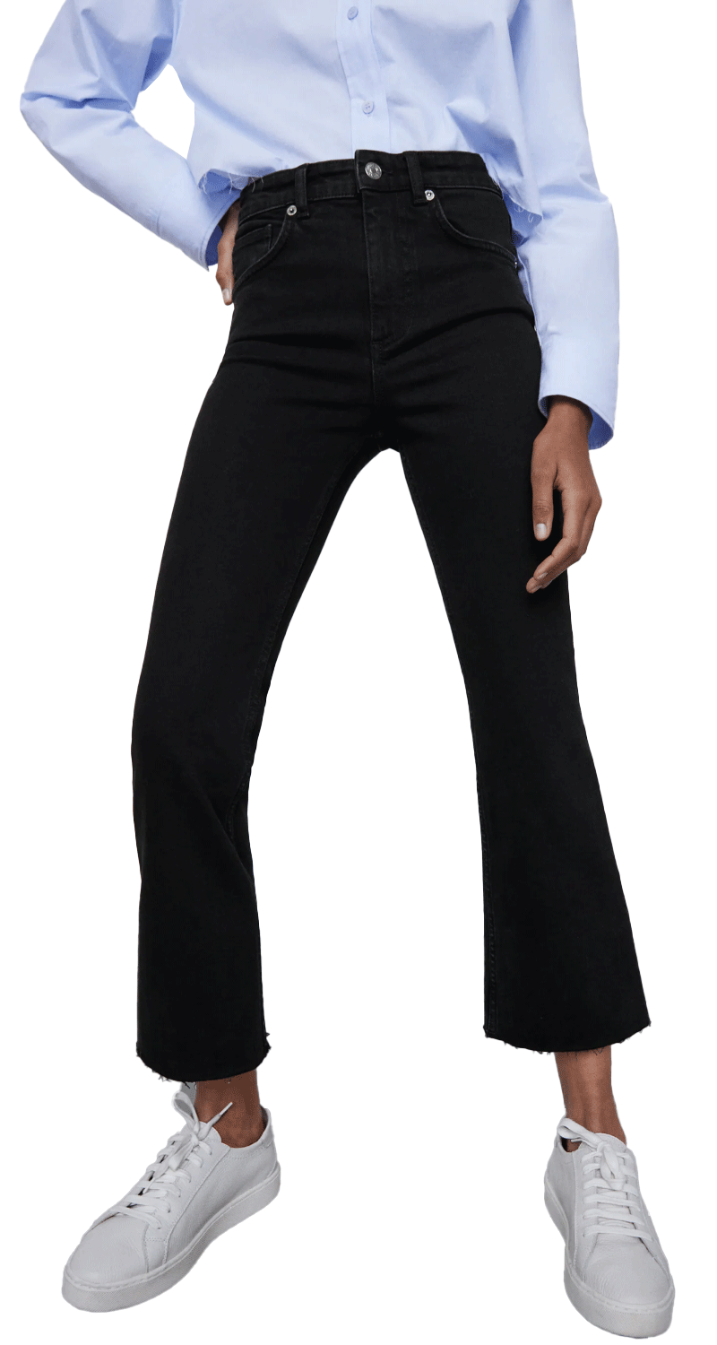 Croppped Flare Mid-Rise Jeans