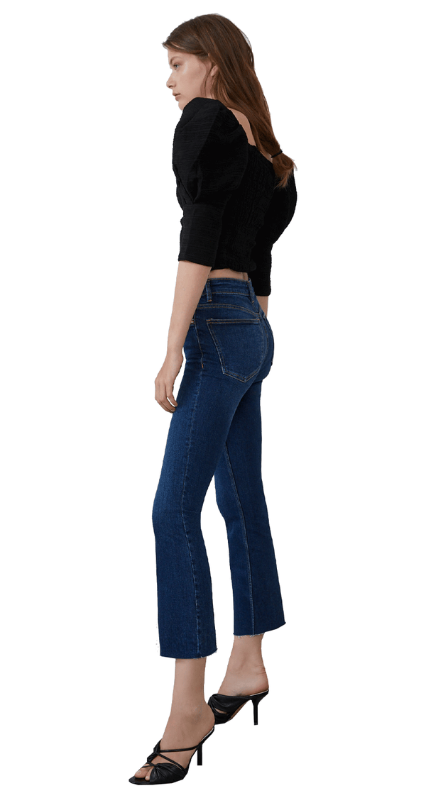 Croppped Flare Mid-Rise Jeans
