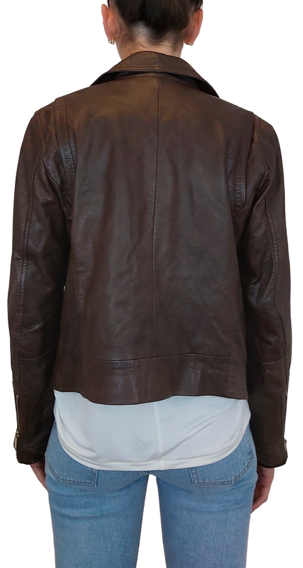 Brown Leather Biker