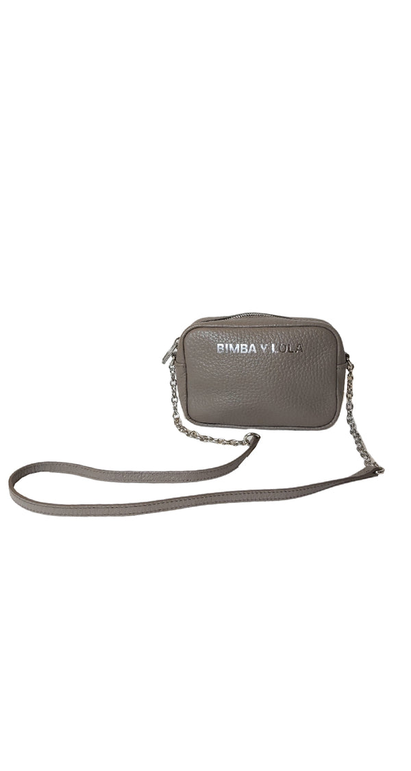 Cartera Cuero Gris