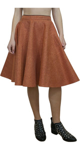 Falda Plato Trenzado Naranjo