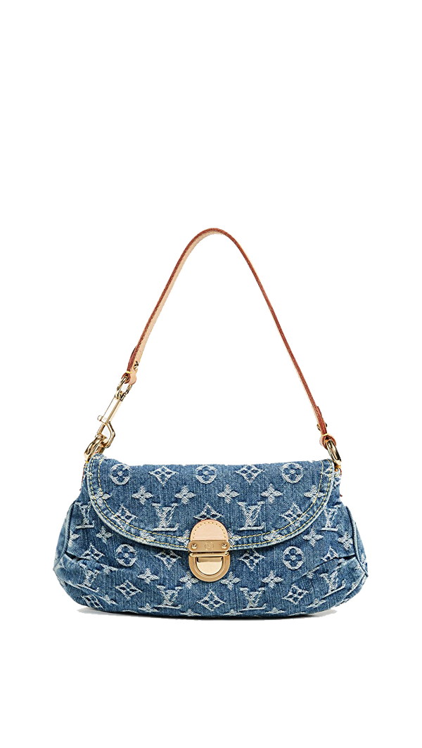 Louis Vuitton "denim pleaty mini" cartera de hombro (5214084202631)