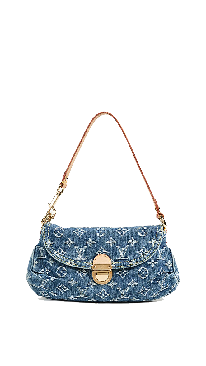 Louis Vuitton "denim pleaty mini" cartera de hombro (5214084202631)