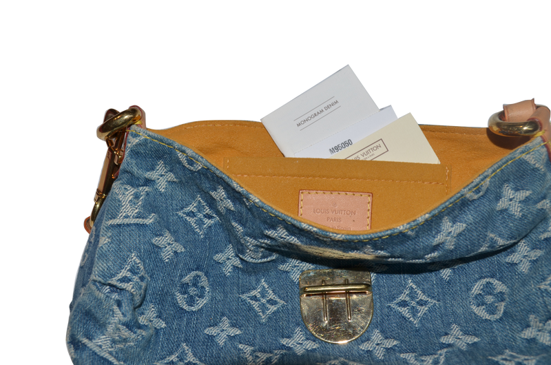Louis Vuitton "denim pleaty mini" cartera de hombro (5214084202631)