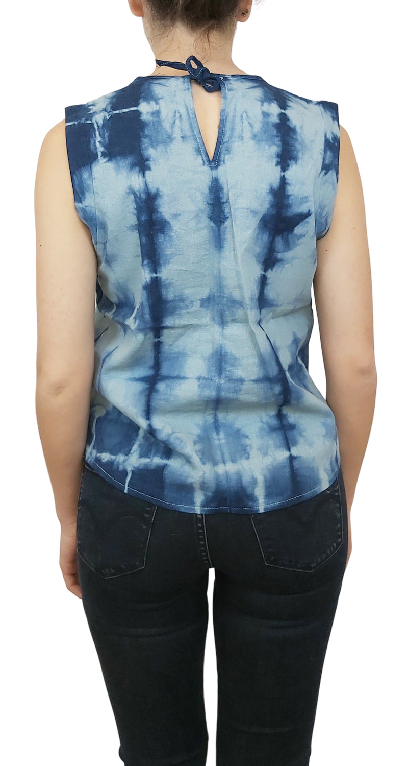 Blusa Lino Tie Dye Azul