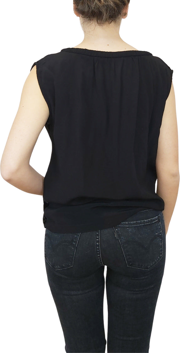 Blusa Velvet Negro Lazo Gemas