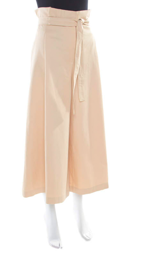 Pantalón Culotte Cinturón Beige