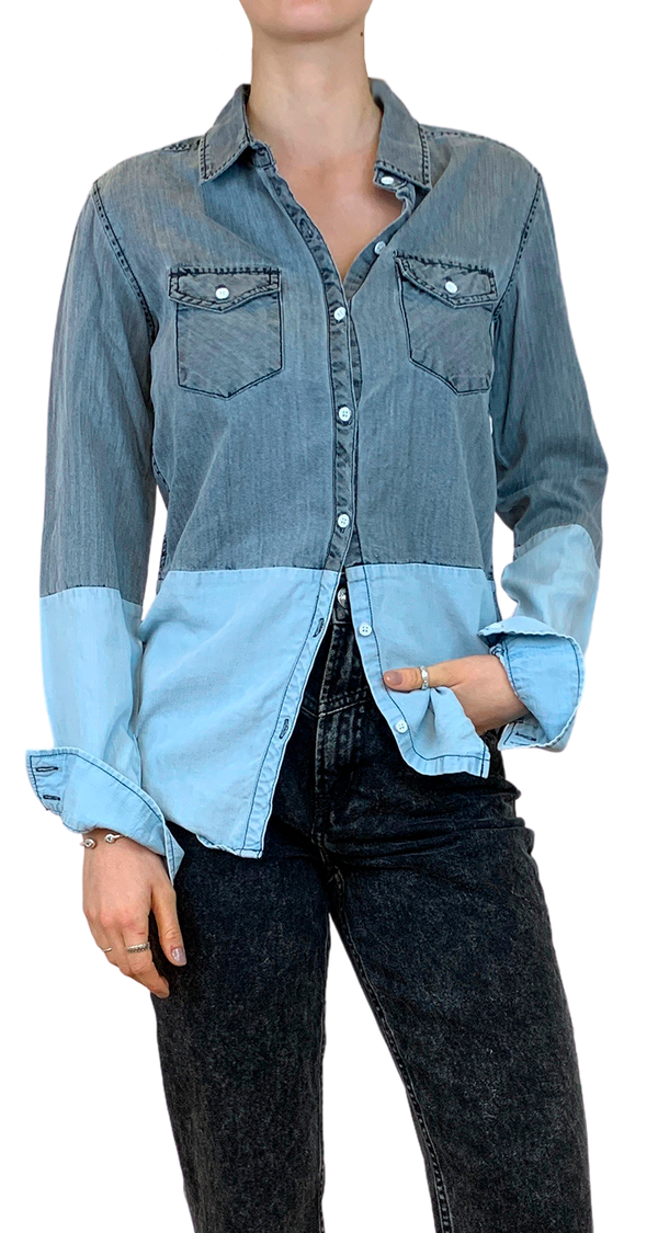 Blusa Denim Bicolor