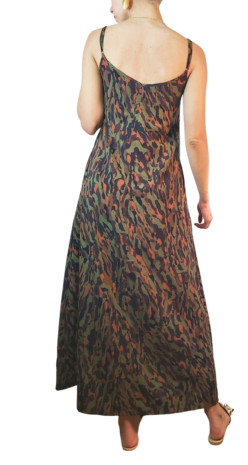 Vestido Maxi Animal Print Verde