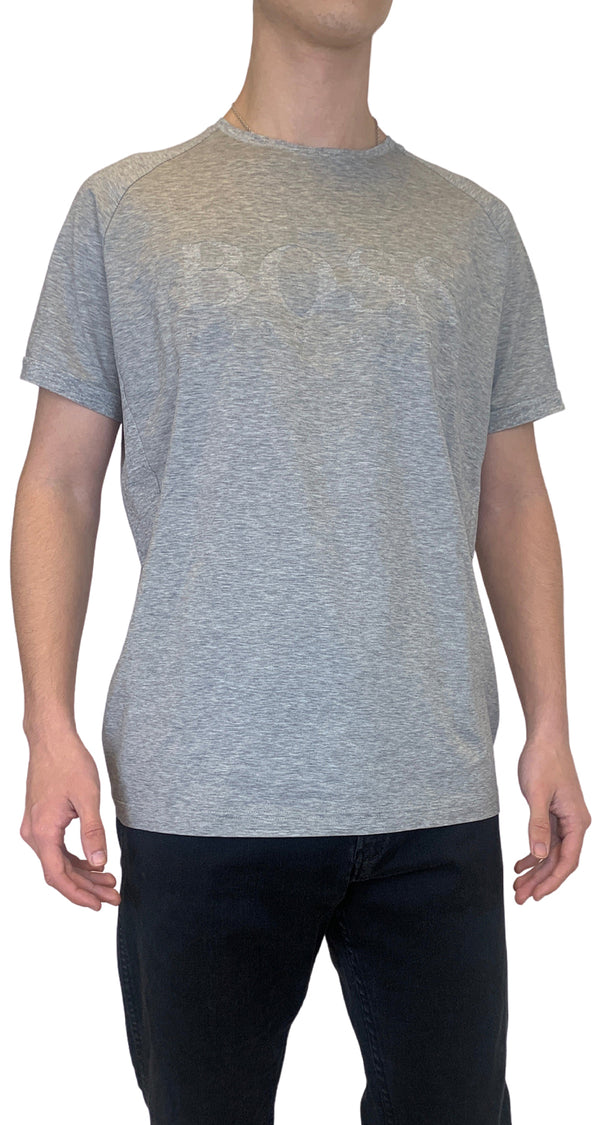 Polera Logo Calado Gris Slim Fit