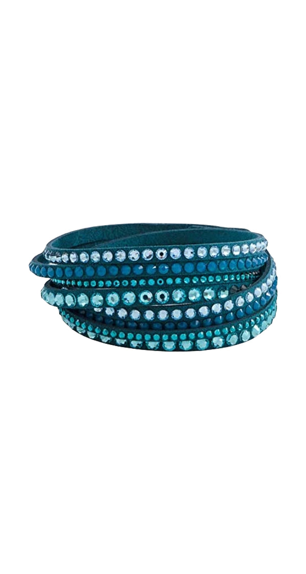 Brazalete Turquesa Gamuza Cristales