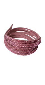 Brazalete Rosado Gamuza Cristales