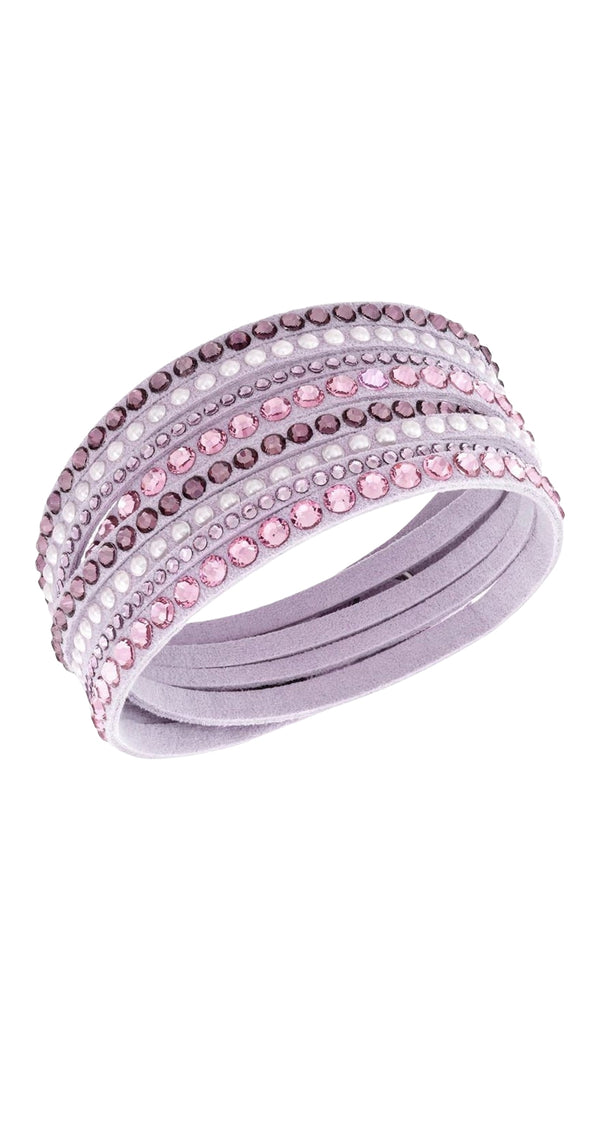Brazalete Lila Gamuza Cristales