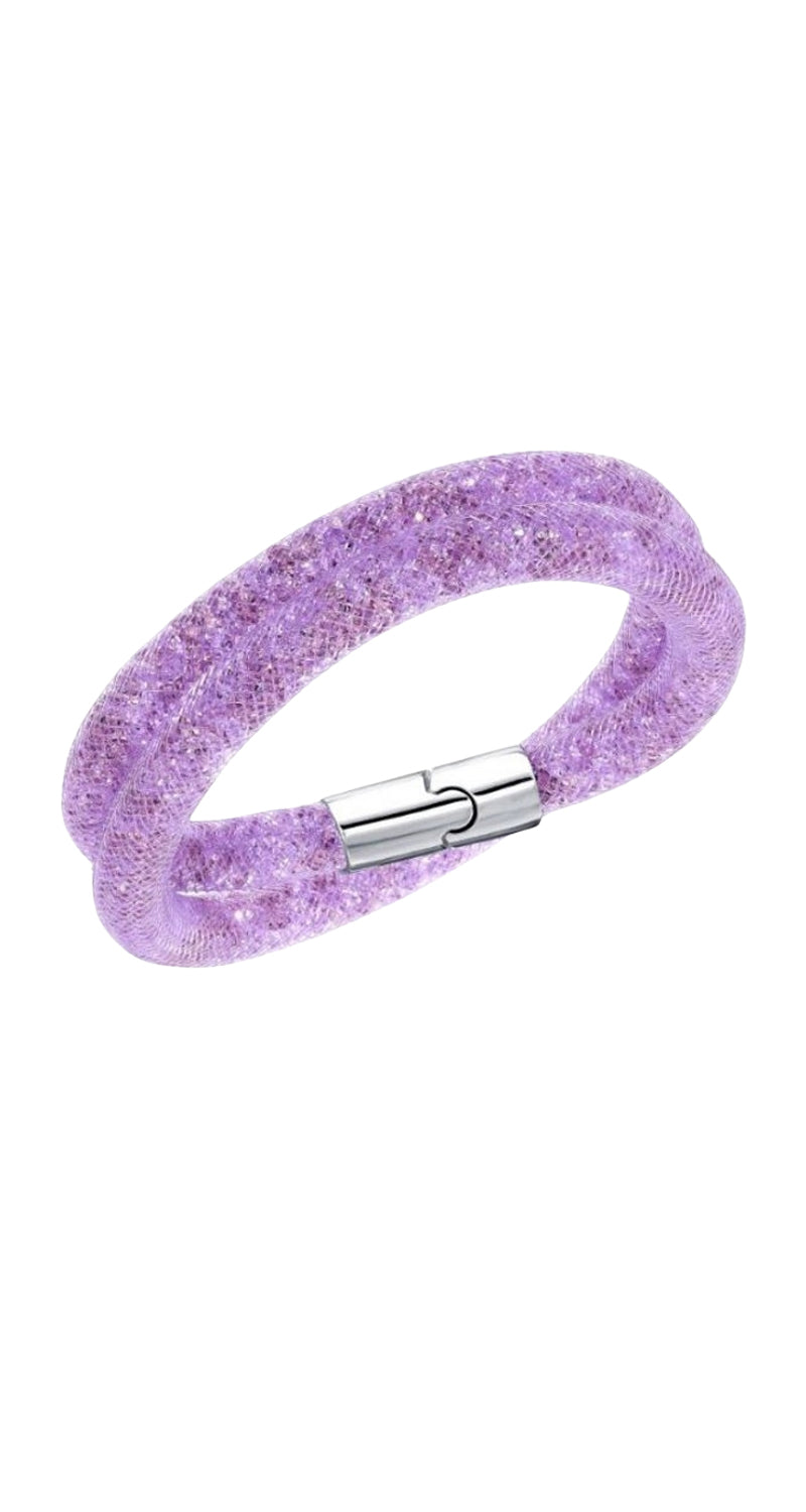 Brazalete Lila Doble de Cristales Stardust