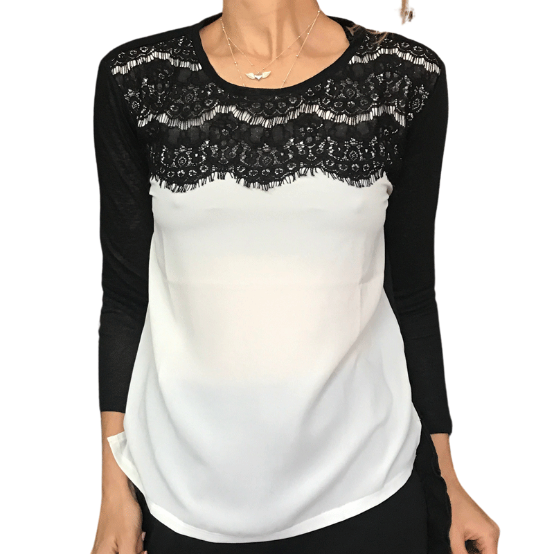 Blusa color block