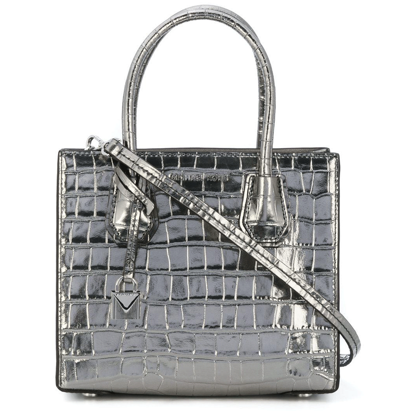 Metallic Small Croc Print Handbag