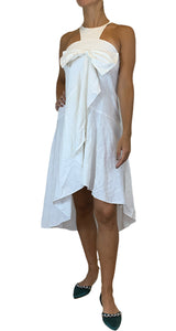 Vestido Lino Blanco Moño