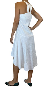 Vestido Lino Blanco Moño