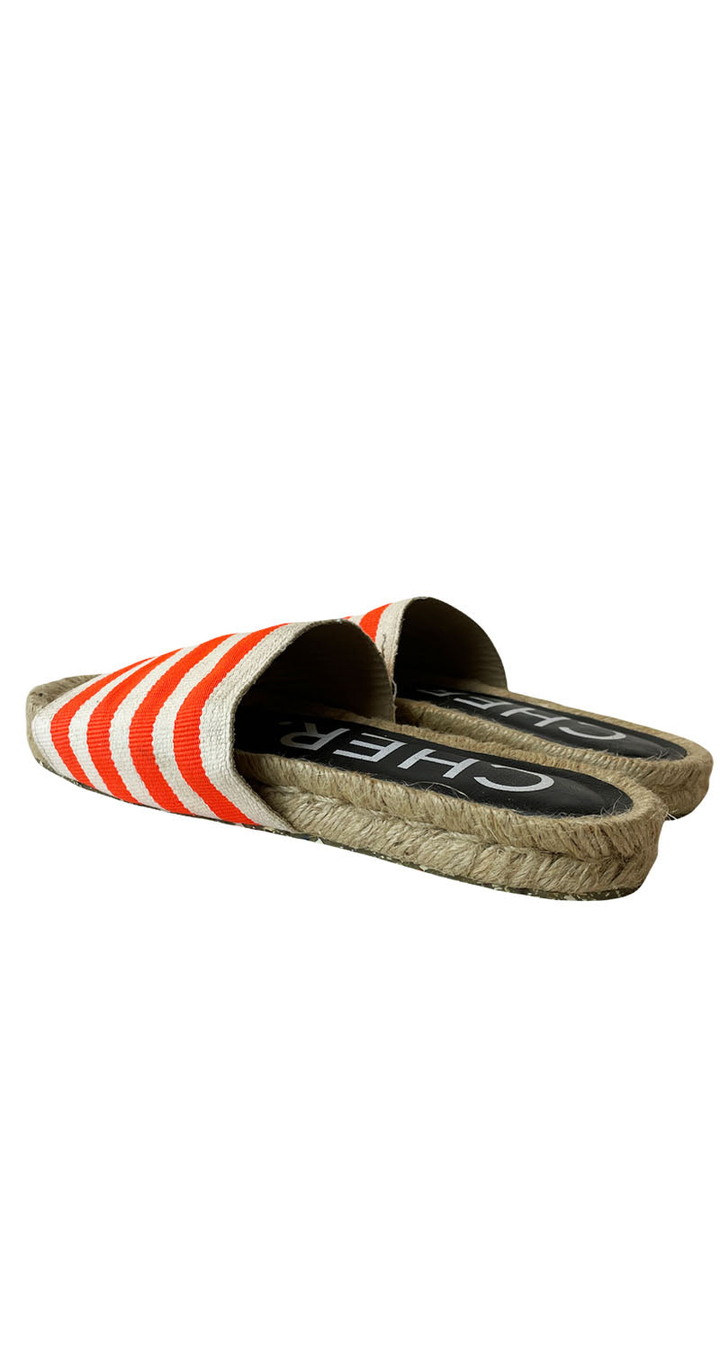 Sandalias Franjas Naranjo Neón