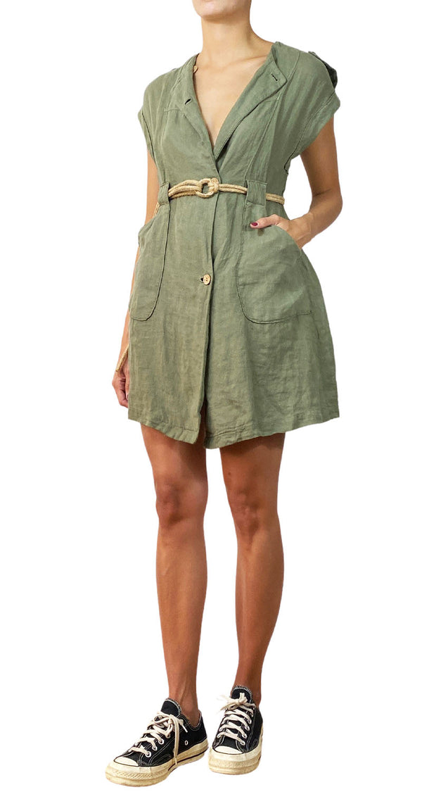 Vestido Verde Lino