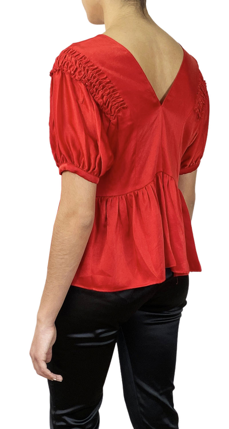 Blusa Roja Corrugada