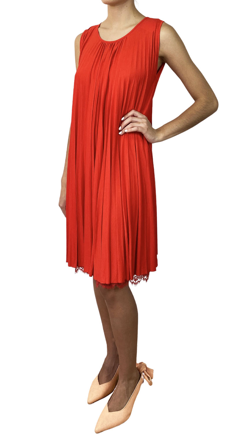 Vestido Rojo Plisado