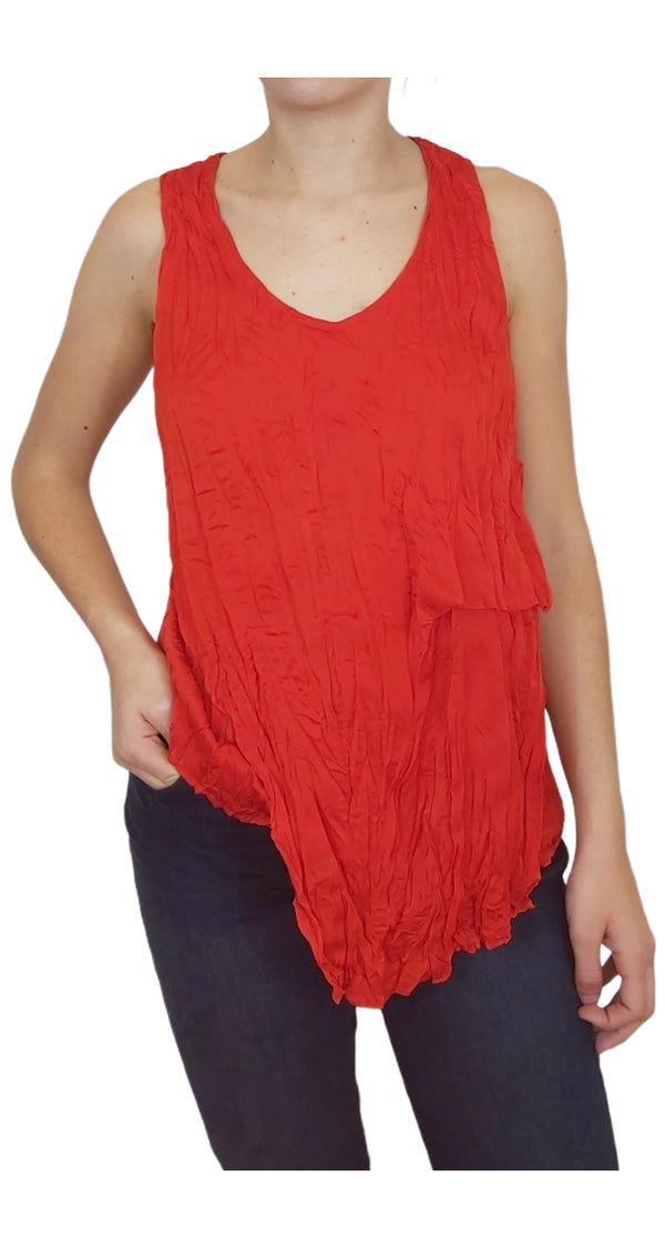 Blusa Roja Plisados