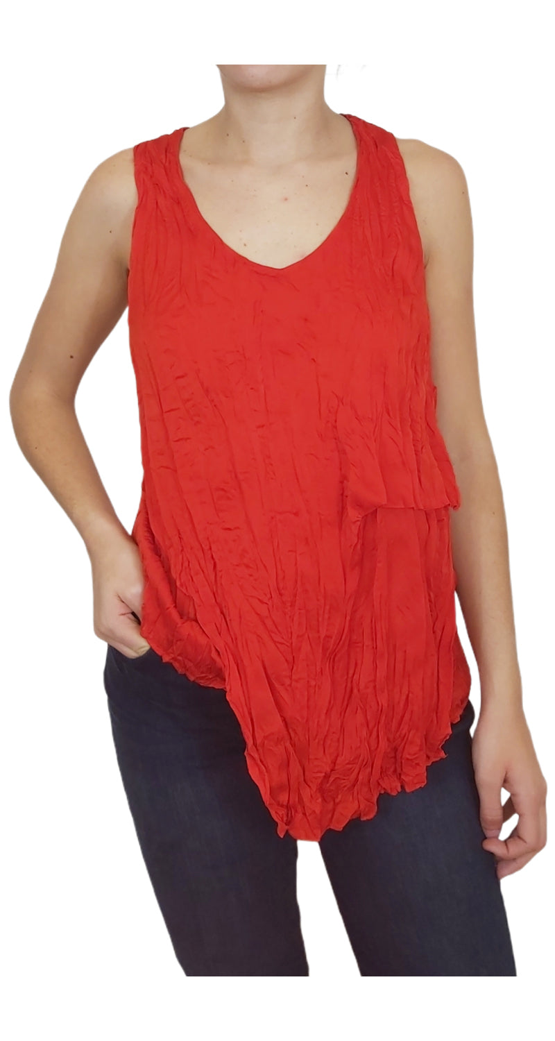 Blusa Roja Plisados