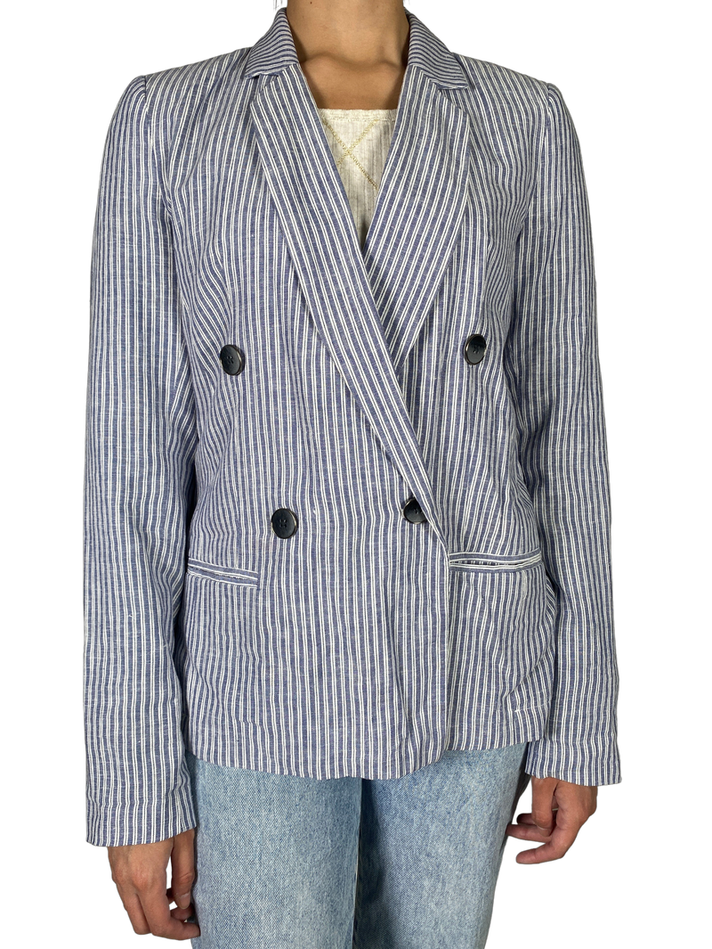 Blazer Rayas Lino