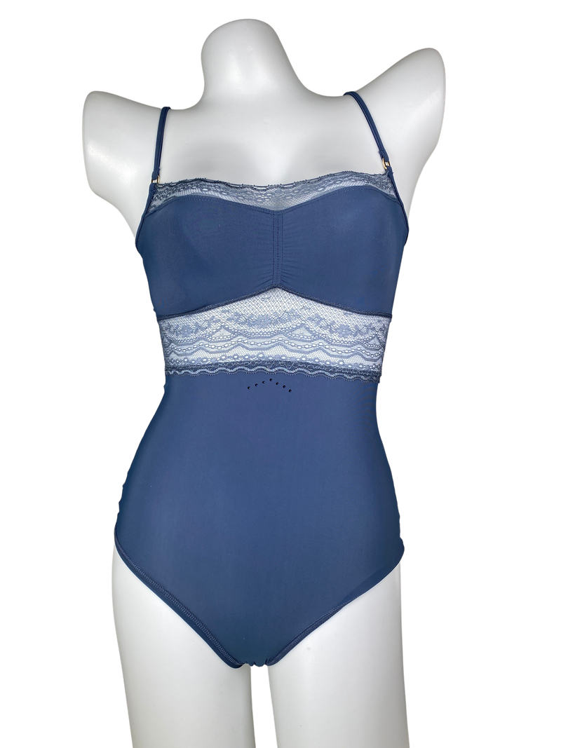 Body encaje azul marino hotsell
