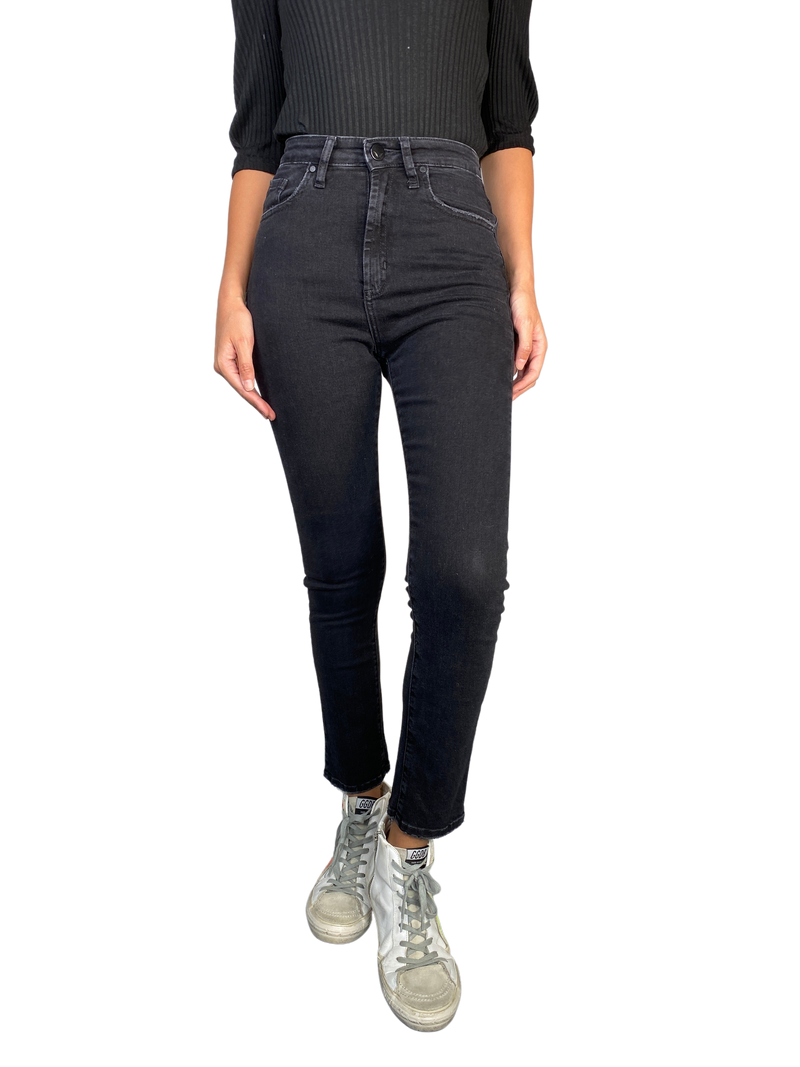 Jeans Straight Middle Rise Calssic Black