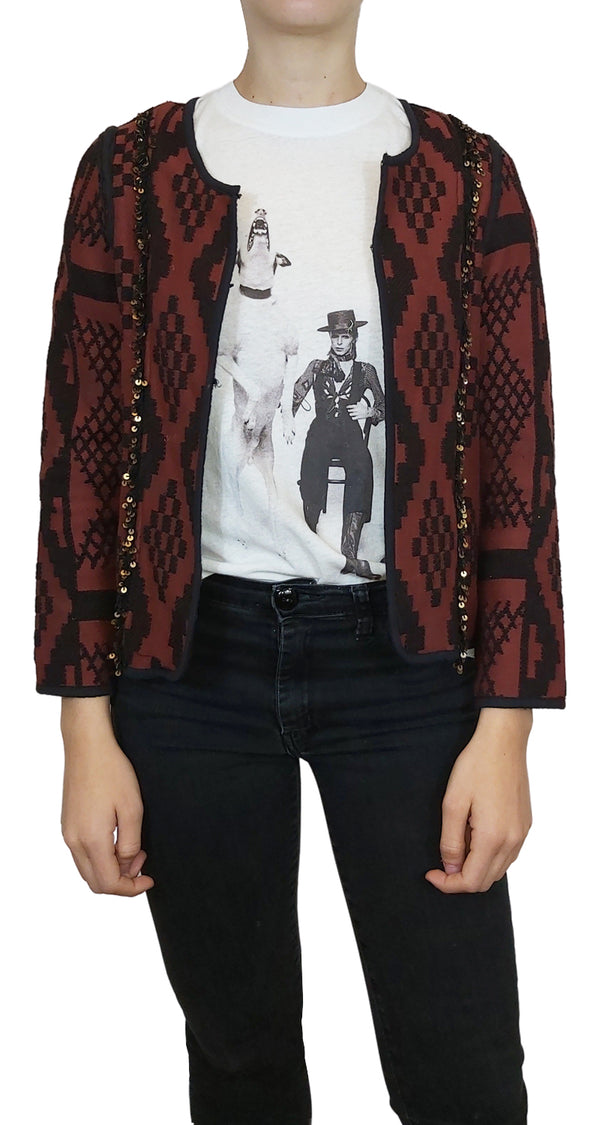 Chaqueta Burdeo Jacquard