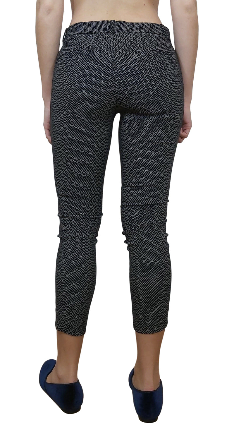 Pantalón Sloan Diseño Geométrico Negro
