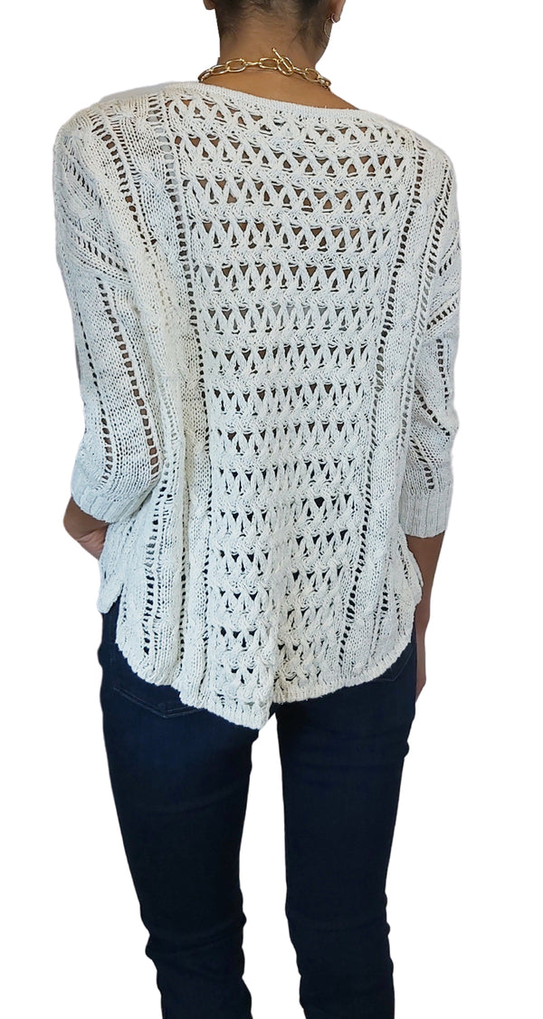 Sweater Calado Blanco