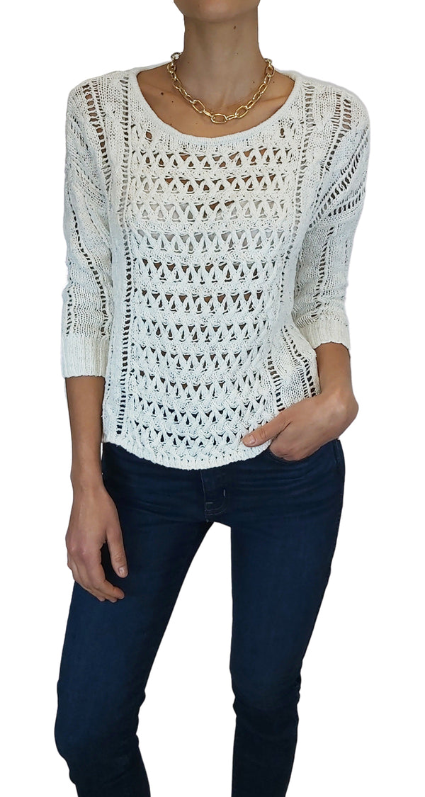 Sweater Calado Blanco