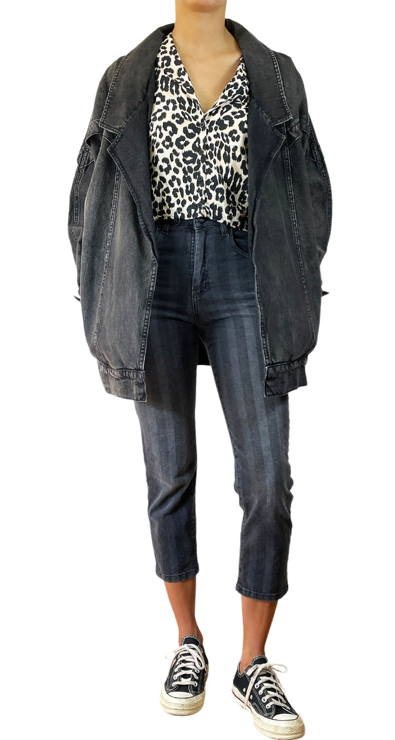 Chaqueta Denim Negra Oversize