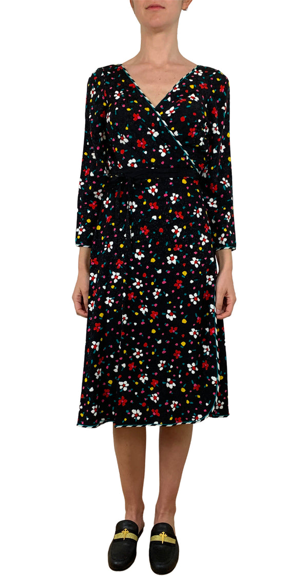 Painted Flower Wrap Dress