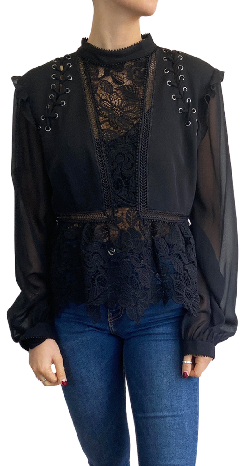 Blusa Encaje Negro