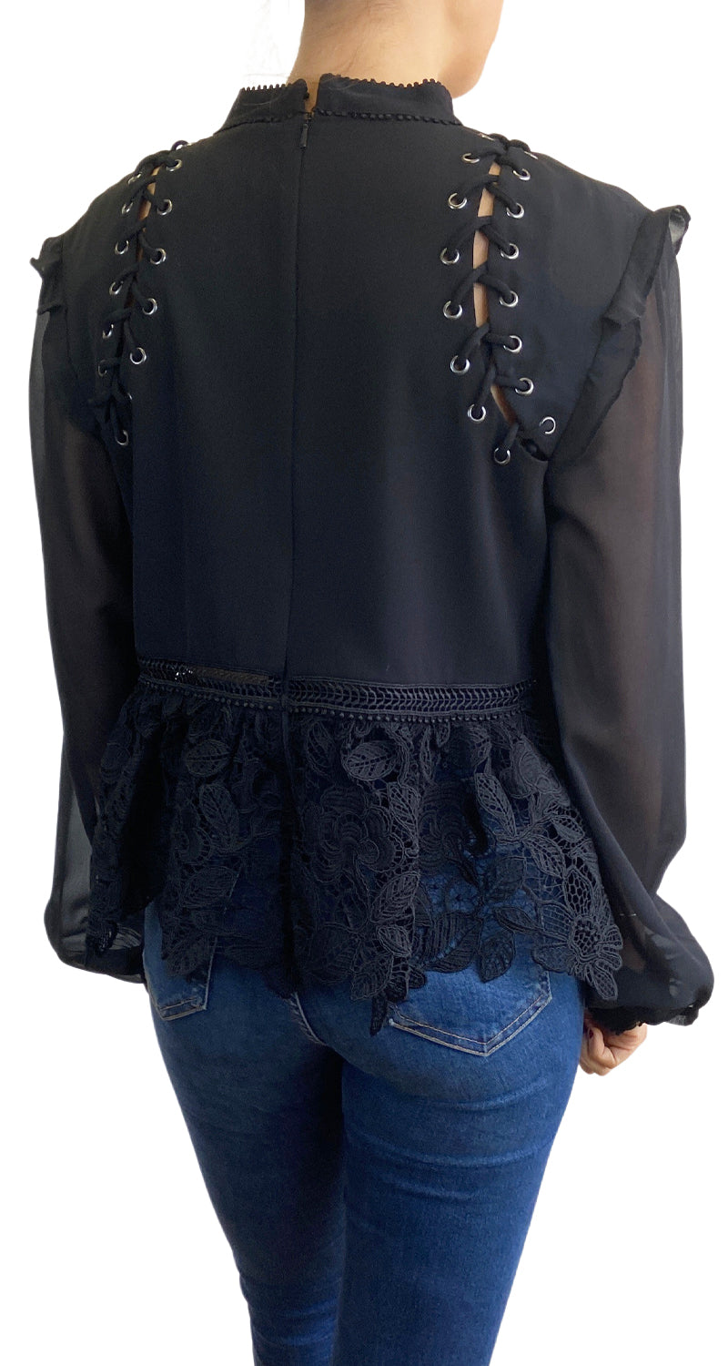 Blusa Encaje Negro