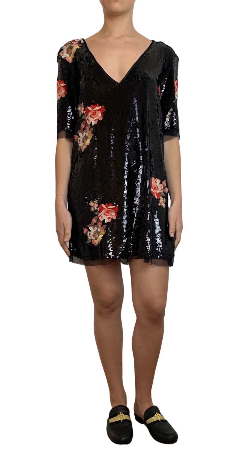 Vestido Embroidered and Sequinned