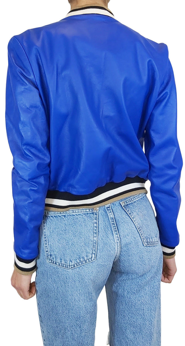 Chaqueta Cuero Azul