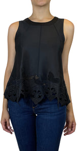 Polera Broderie Negra