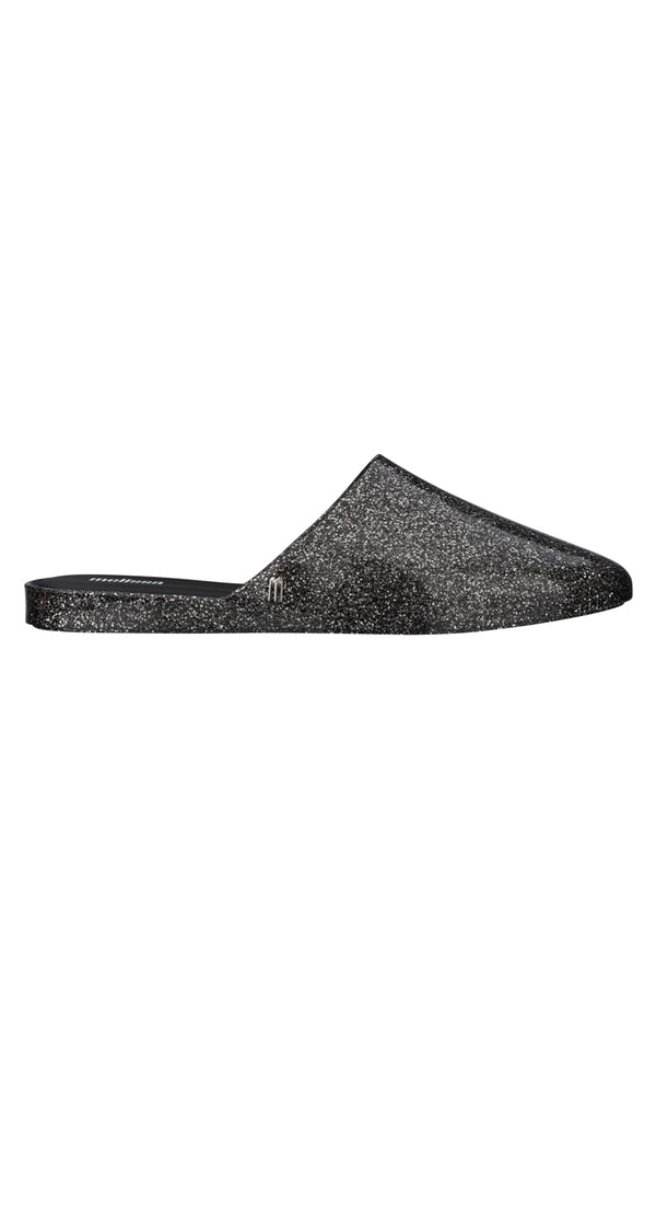 Mules Violet Ad Black Glitter Silver