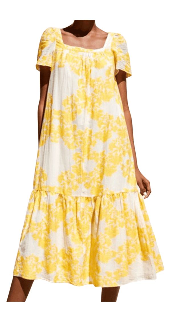 Vestido Jacquard Amarillo