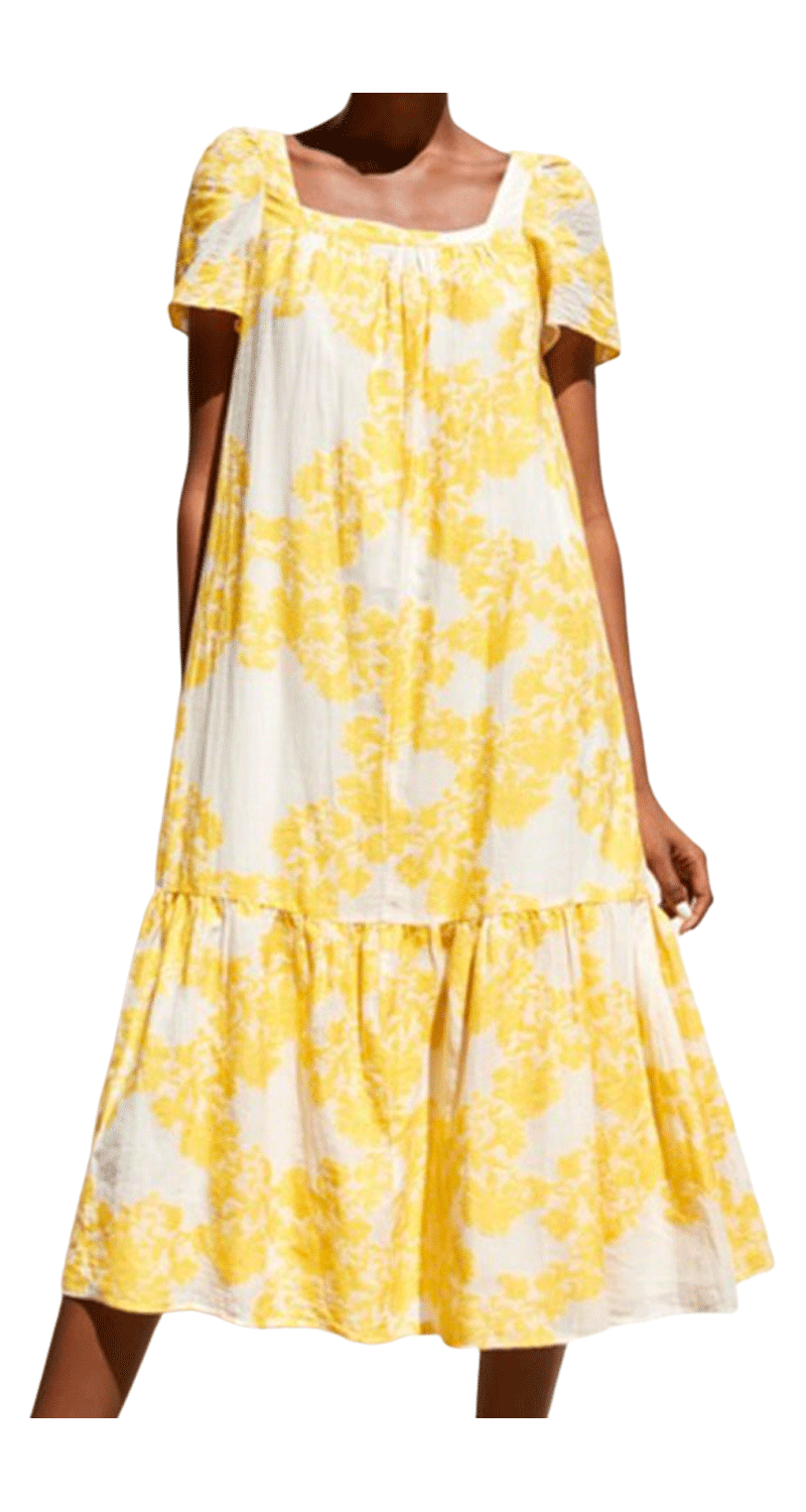 Vestido Jacquard Amarillo