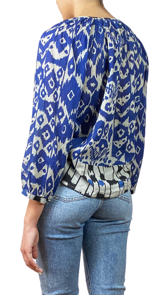 Blusas Azul Botones