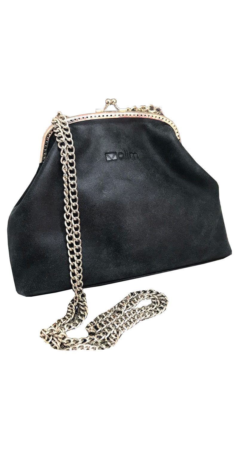 Clutch Cuero Gris