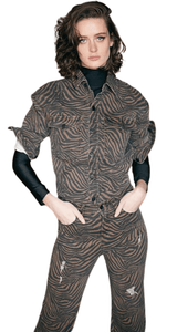 Pantalón Denim Animal Print Cebra